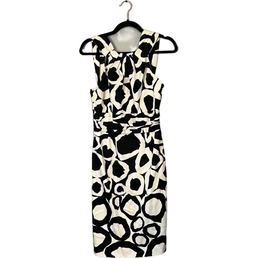 David Meister black and white abstract halter look dress size 10